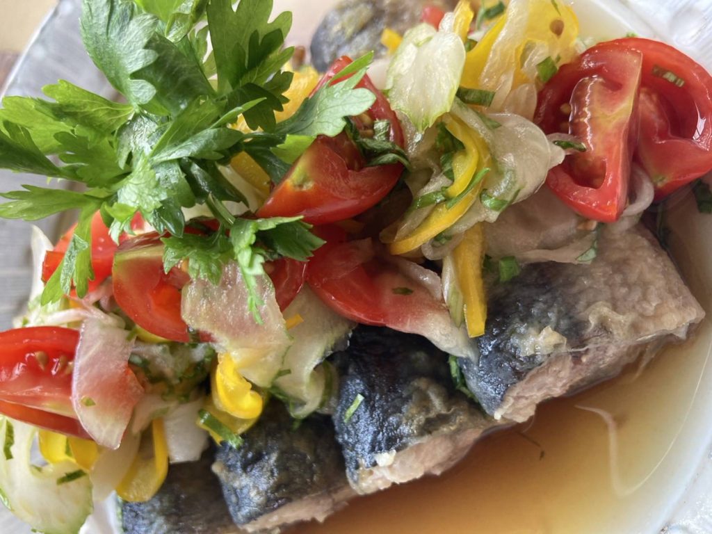 秋刀魚の彩り野菜マリネ